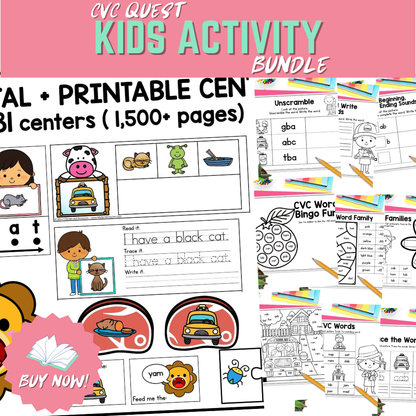 CVC Quest Kids Activity Bundle