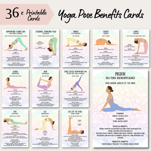 Yoga Mastery Pack: 36 Pose Cards + Chakra Guide"